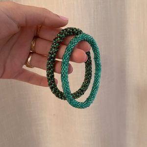 Beaded bracelet duo